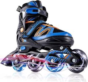 img 4 attached to 🛼 Eodora Inline Skates - Adjustable Roller Blades for Kids and Adults, Beginner Women & Men - Fun Flashing Skates for Boys, Girls - Outdoor & Indoor Use - Light-Up Skate Shoes for Children