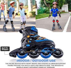 img 1 attached to 🛼 Eodora Inline Skates - Adjustable Roller Blades for Kids and Adults, Beginner Women & Men - Fun Flashing Skates for Boys, Girls - Outdoor & Indoor Use - Light-Up Skate Shoes for Children