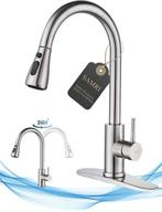 🚰 modern samri kitchen faucet: stainless steel brushed sink faucet with pull down sprayer and brass valve for kitchen, rv, bar sink logo