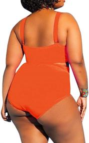 img 2 attached to 👙 Nulibenna Plus Size Cutout Swimsuit: High-Waisted Bandage Monokini for Women with Tummy Control