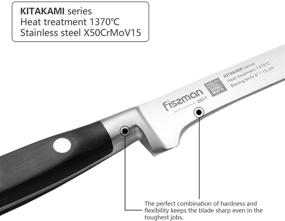 img 2 attached to Fissman 6-дюймовый нож для дегазации: немецкая нержавеющая сталь, серия Китаками, нож для обрезки