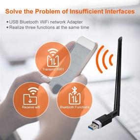 img 3 attached to 🖥️ PC WiFi Adapter 5.0 and Bluetooth 5.0, USB 3.0 AC1300 with 5dBi Antenna, 2.4G/5Ghz Support for Windows 10/8.1/7/XP/Vista/Mac OS 10.9-10.15, 2 in 1 WiFi and Bluetooth Adapter