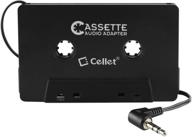 cellet universal car cassette audio adapter - compatible with iphone, ipod, android, samsung, lg htc motorola zte and all smartphones - 3.5mm headphone jack - 3 ft. logo