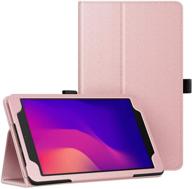 stylish rose gold fintie case for alcatel joy tab 2 8-inch tablet - protective stand cover for t-mobile model 9032z - 2020 release logo