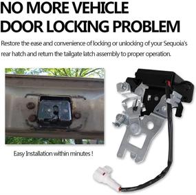 img 2 attached to 🔒 Trunk Latch Actuator Lock for 2001-2007 Toyota Sequoia 4.7L - Replace 931-861, 64680-0C010, 69301-0C010 - Integrated Rear Lift Gate Lock Assembly with Cable