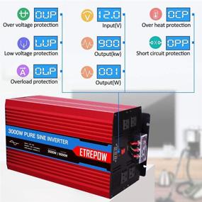 img 1 attached to ETREPOW 3000W/6000W Pure Sine Wave Power Inverter - Wireless Remote Control, Car Inverter with 4 AC Sockets and 2.1A USB Port