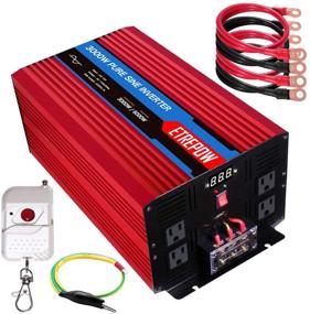 img 4 attached to ETREPOW 3000W/6000W Pure Sine Wave Power Inverter - Wireless Remote Control, Car Inverter with 4 AC Sockets and 2.1A USB Port