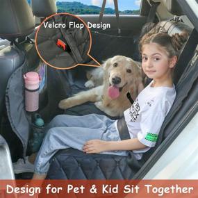 img 1 attached to Hanjo Pets Car Dog Cover Back Seat - Waterproof Car Hammock for Dogs - Dog Seat Cover for Back Seat with Mesh Window & Multiple Pockets - Nonslip Rubber Back, Washable Luxury Material - Ideal for Car, Truck, SUV