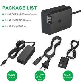 img 1 attached to 🔌 TOMSHEIR AC-PW20 NP-FW50 Dummy Battery AC Adapter Power Supply DC Coupler Charger Kit for Sony Alpha A6000 A6100 A6300 A6400 A6500 A5000 A5100 A7 A7II A7RII A7SII A7S A7S2 A7R A7R2 RX10 NEX Cameras - Convenient Power Solution
