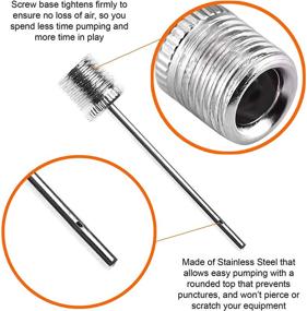 img 3 attached to Mobi Lock 10-Pack Stainless Steel Ball Pump Needles - The Perfect Tool for Inflating Footballs, Basketballs, Soccer Balls, Volleyballs, Netballs, Handballs, Waterpolo Balls, and More Sporting Equipment