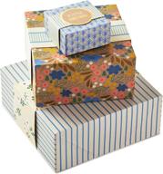 🎁 набор подарочных коробок hallmark с оберточными полосками: милые цветы и полосы (3 шт.) - идеально для дней рождений, невест, дня матери и лучших друзей. логотип