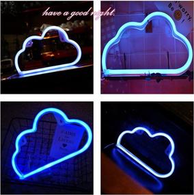 img 3 attached to 🌙 Blue Cloud Neon Lights for Bedroom Walls - Malarocoby Cloud Neon Signs for Children | LED Neon Signs with Battery/USB Power | Neon Night Lights for Party