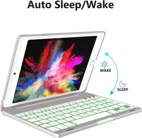 img 1 attached to Ipad Mini Keyboard - 135 Degree Flip 7 Color Backlit Aluminum Shell Case for iPad Mini 5th Gen 2019 / iPad Mini 4 2015