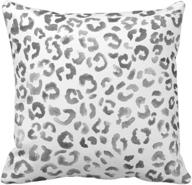 🐆 emvency snow leopard pattern throw pillow cover - stylish black watercolor hand paint with white spots - 20 x 20 inch square decorative pillowcase for home décor logo