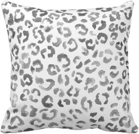 img 4 attached to 🐆 Emvency Snow Leopard Pattern Throw Pillow Cover - Stylish Black Watercolor Hand Paint with White Spots - 20 x 20 Inch Square Decorative Pillowcase for Home Décor