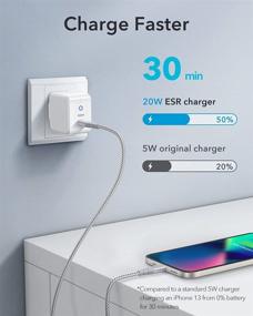 img 3 attached to 🔌 ESR 20W USB-C Fast Charger: Mini Wall Charger Compatible with iPhone 13/12/11 & Galaxy S21/S20 - White