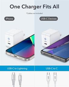 img 1 attached to 🔌 ESR 20W USB-C Fast Charger: Mini Wall Charger Compatible with iPhone 13/12/11 & Galaxy S21/S20 - White