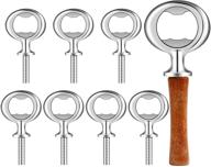 🍺 metal bottle opener kit: diy craft stainless steel inserts, wood turning project – 7 pieces logo