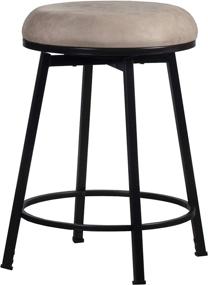 img 2 attached to 🪑 Black/Brown Adjustable Backless Bar Stool by Hillsdale Furniture