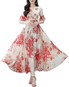 img 4 attached to 🌺 Elegant Floral Baroque Women's Dresses: Perfect for Any Occasion