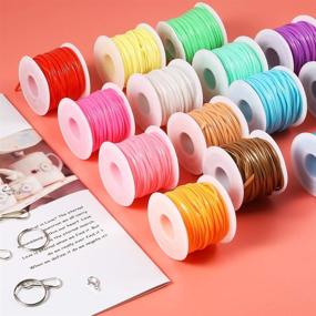 img 3 attached to 🎨 14 Packs Plastic Lacing Cord Gimp Bracelet Scoubidou String with Snap Clip Hooks and Lobster Clasps - Friendship Bracelets, Jewelry Making DIY Craft (14 Colors)