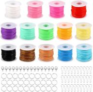 🎨 14 packs plastic lacing cord gimp bracelet scoubidou string with snap clip hooks and lobster clasps - friendship bracelets, jewelry making diy craft (14 colors) logo