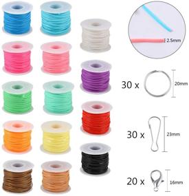 img 2 attached to 🎨 14 Packs Plastic Lacing Cord Gimp Bracelet Scoubidou String with Snap Clip Hooks and Lobster Clasps - Friendship Bracelets, Jewelry Making DIY Craft (14 Colors)