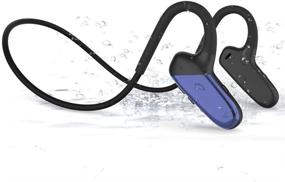 img 4 attached to 🔵 Беспроводные наушники SLuB Bone Conduction 5.0 - водонепроницаемые, проходящие испытание потом и сверхмощные с высоким качеством звука и большой емкостью аккумулятора (синие)