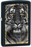 🐅 black zippo matte tiger lighter - 5 1/2x 3 1/2-cm logo