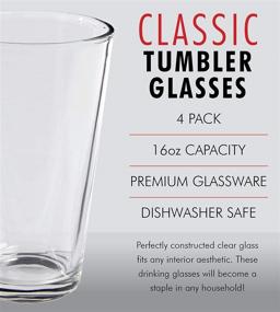img 3 attached to Kitchen Lux Clear Glass Beer Cups – 4 Pack, 16 oz – Elegant All-Purpose Drinking Tumblers, Lead and BPA Free – Ideal for Home, Kitchen, Restaurants, Bars, Parties