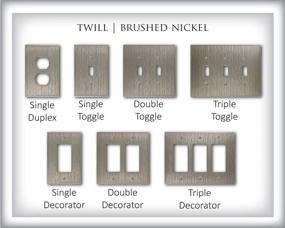 img 1 attached to 🔳 Brushed Nickel Twill Decorative Wall Plate for Questech Double Rocker Light Switch Cover with Metal Finish