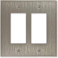 🔳 brushed nickel twill decorative wall plate for questech double rocker light switch cover with metal finish логотип