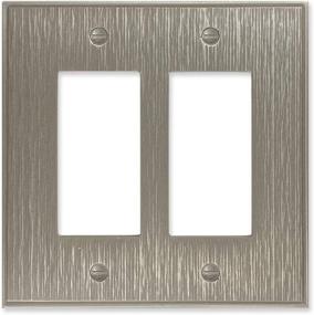 img 4 attached to 🔳 Brushed Nickel Twill Decorative Wall Plate for Questech Double Rocker Light Switch Cover with Metal Finish