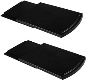 img 4 attached to Under Cabinet Sliding Coffee Tray Mat - Kitchen Caddy for Coffee Maker, Toaster, Countertop Appliance Storage - Smooth Rolling Base Shelf with Wheels (2 Pack)