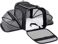 🐾 maskeyon airline approved large expandable dog carrier with 2 sides, 4 doors, 3 zippered pockets, 3 fleece pads, shoulder strap, and collapsible soft sided pet travel carrier bag kennel for cats, kittens, and small dogs logo