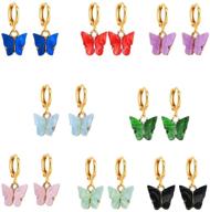 yunxi butterfly earrings colorful acrylic logo