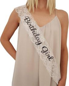 img 4 attached to 🎀 Elegant Black Birthday Girl Sash - Women's Accessories for Belts