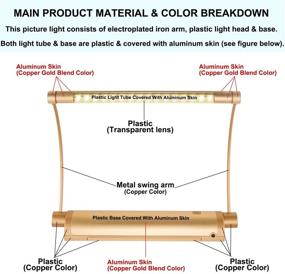 img 3 attached to 🎨 Медная беспроводная светильник для рисования - осветление картин с батареей, с 9-дюймовой световой трубкой, пультом управления таймером и регулировкой яркости - идеально подходит для произведений искусства, живописи и картин
