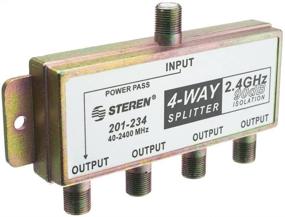 img 1 attached to 🔀 High-Performance QUALCONNECT F-Pin Coaxial Splitter - 4 Way, 2 GHz 90 dB with DC Passing on One Port