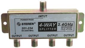 img 4 attached to 🔀 High-Performance QUALCONNECT F-Pin Coaxial Splitter - 4 Way, 2 GHz 90 dB with DC Passing on One Port