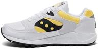 👟 saucony originals sneaker white yellow: a stylish fusion of classic design and vibrant color logo