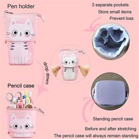 img 2 attached to 🎁 Pop Up Pencil Case: Adorable Standing Pen Holder & Telescopic Stationery Pouch – Perfect Organizer for School & Office – Ideal Gift for Students, Girls, Boys, Teens, Christmas