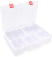 🗃️ uhouse clear plastic organizer container with adjustable dividers - 18 removable grids - ideal for jewelry, cosmetics, crafts, toys, fuse beads, washi tapes logo