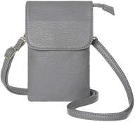 multipurpose soft pu leather universal crossbody cell phone purse wallet, shoulder bag for smartphone under 6.2'' or daily use from waitingu - e grey logo