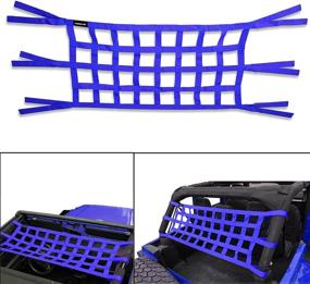 img 4 attached to 🔵 Очень прочная сетка ROMASO для грузовика Jeep Wrangler YJ TJ JK JL - синего цвета.