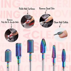 img 2 attached to 💅 Makartt Tungsten Carbide Nail Drill Bit Set - 7Pcs 5 In1 3/32 inch Bits - Electric Nail Drill Machine, Acrylic Nails, Gel Polish Removal, Poly Nail Gel, Cuticles, Pedicure Tool