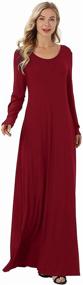 img 4 attached to LONGLING Bohemian Sleeveless Pockets Bordeaux Women's Clothing