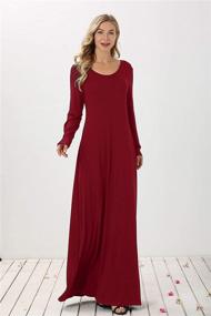 img 1 attached to LONGLING Bohemian Sleeveless Pockets Bordeaux Women's Clothing