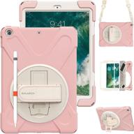 🌸 braecn ipad 6th generation cases kids - shockproof protective case w/ hand strap, kickstand, shoulder strap - apple ipad 6th/5th gen 9.7 inch 2018/2017 (a1893/a1954/a1822/a1823) - sakura pink logo