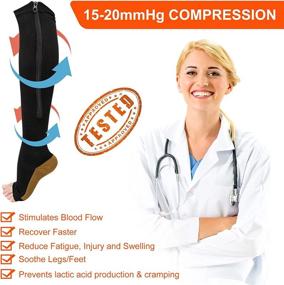 img 2 attached to 🧦 Zipper Compression Socks: Open Toe Compression Stocking for Effective Support